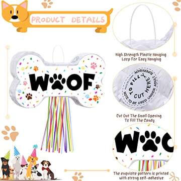 Sotiff Dog Piñata Set for Fun Dog Birthday Celebrations