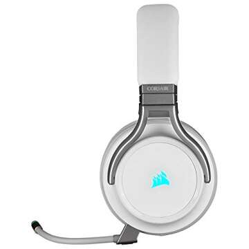 Corsair Virtuoso RGB Wireless Gaming Headset - High-Fidelity 7.1 Surround Sound w/Broadcast Quality Microphone - Memory Foam Earcups - 20 Hour Battery Life - Works with PC, PS5, PS4 – White, Premium