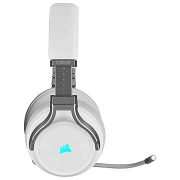 Corsair Virtuoso RGB Wireless Gaming Headset - High-Fidelity 7.1 Surround Sound w/Broadcast Quality Microphone - Memory Foam Earcups - 20 Hour Battery Life - Works with PC, PS5, PS4 – White, Premium