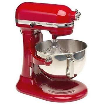 KitchenAid Professional 5 Plus Stand Mixer RKV25G0XER, 5-Quart, Empire Red, (Renewed)