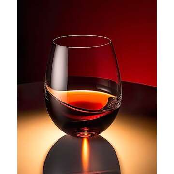 LUXU Stemless Wine Glasses(Set of 2)-20 oz,Clear Wine Cups for Red or White Wine,Crystal Whiskey Tumblers,Large Water Goblets,Drinking Glassware for Beer,Great Wine Gifts for Any Occasion