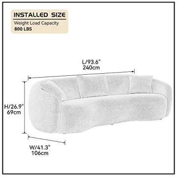 Elegant WILLIAMSPACE 94" Curved Sofa for Modern Living