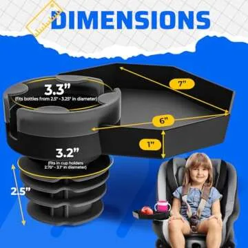 Kids Travel Tray – Car Seat and Car Cup Holder Tray - Tray for Snacks, Entertainment, Toys – Includes Cup Holder – Fits Most Car Seats