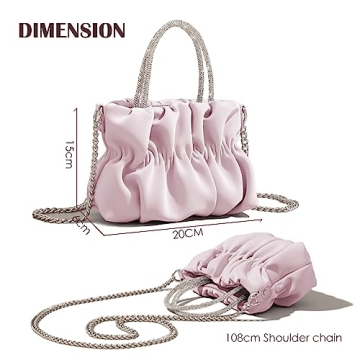 Elegant Women Evening Purse with Rhinestone Handle