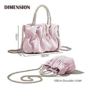 Elegant Women Evening Purse with Rhinestone Handle