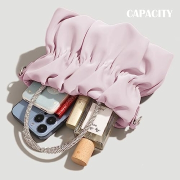 Elegant Women Evening Purse with Rhinestone Handle