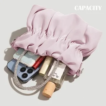 Elegant Women Evening Purse with Rhinestone Handle