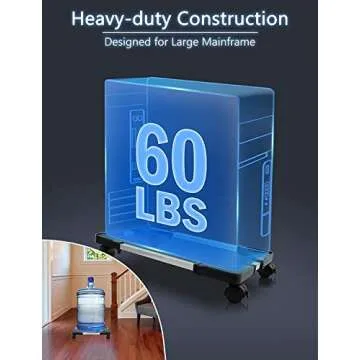 Seloom Adjustable Mobile Computer Tower Stand with Wheels