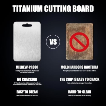 100% Pure Titanium Cutting Board - Double-Sided