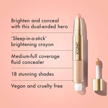 ICONIC LONDON Radiant Concealer & Brightening Duo | Creamy Liquid + Brightening Crayon