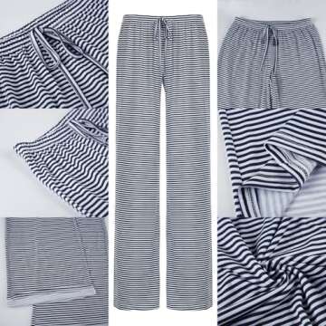pnahip Women's Lounge Pants Soft Comfy Pajama Pants Drawstring Lightweight Loose Wide Leg Pants