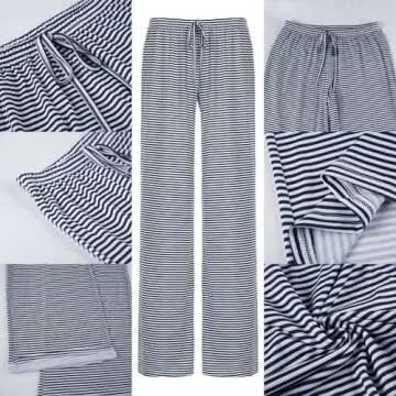 pnahip Women's Lounge Pants Soft Comfy Pajama Pants Drawstring Lightweight Loose Wide Leg Pants