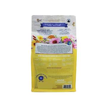 BUZZY Wildflower Pollinator Seed Mix (1lb Bag), 18 Pollinator-Friendly Varieties, Protect The Pollin...