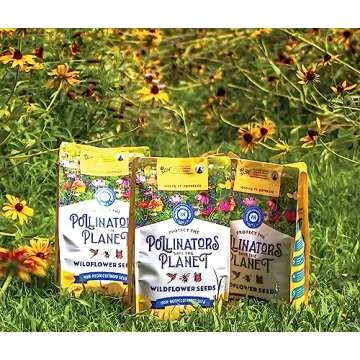 BUZZY Wildflower Pollinator Seed Mix (1lb Bag), 18 Pollinator-Friendly Varieties, Protect The Pollinators & Save The Planet, Coneflower, Sunflower, Calendula, Cosmos, & More, Growth Guaranteed