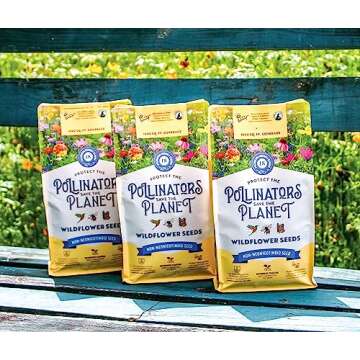 BUZZY Wildflower Pollinator Seed Mix (1lb Bag), 18 Pollinator-Friendly Varieties, Protect The Pollinators & Save The Planet, Coneflower, Sunflower, Calendula, Cosmos, & More, Growth Guaranteed