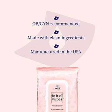 Love Wellness Do It All Wipes - Feminine Wipes - OB/GYN Recommended - Helps maintain a women’s vaginal microbiome – 30 wipes per pack – Perfect for on the go!