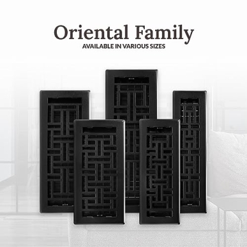 Elegant Decor Grates AJH410-BLK Black Floor Register