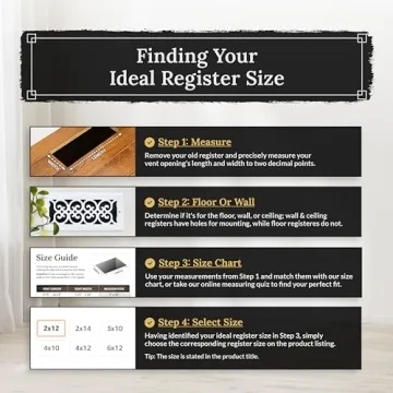 Elegant Decor Grates AJH410-BLK Black Floor Register