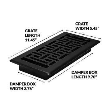 Elegant Decor Grates AJH410-BLK Black Floor Register