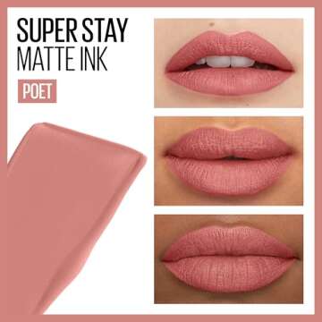 Maybelline Super Stay Matte Ink Liquid Lipstick Makeup, Long Lasting High Impact Color, Up to 16H We...