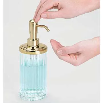 Elegant mDesign Fluted Plastic Soap Dispenser Set