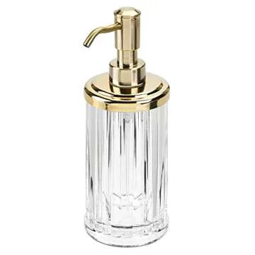 Elegant mDesign Fluted Plastic Soap Dispenser Set