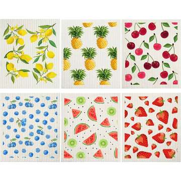 Mixed Fruit Reusable Dish Towels - 12 Pack