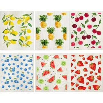 Mixed Fruit Reusable Dish Towels - 12 Pack