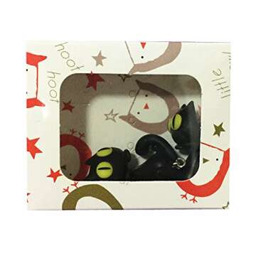 ZaH Black Cat 925 Silver Earring Gift for All Ages