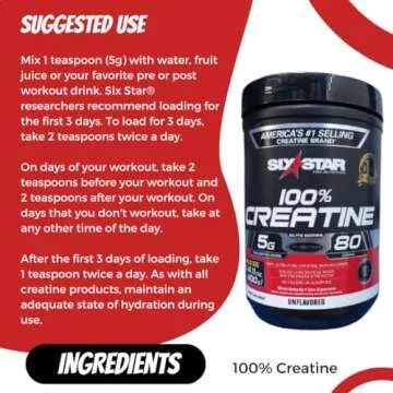 Six Star Creatine Monohydrate Elite 100% Creatine Monohydrate Powder | Post Workout Muscle Recovery & Muscle Builder | Micronized Creatine Powder | Mass Gainer | Unflavored (80 Servings)