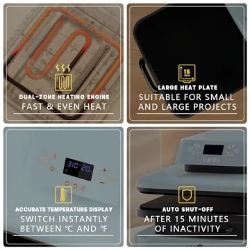 HTVRONT Auto Heat Press Machine for T Shirts 15x15