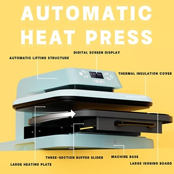 HTVRONT Auto Heat Press Machine for T Shirts 15x15