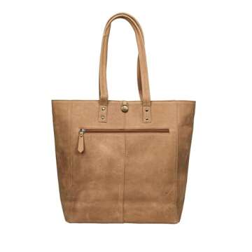 ANTONIO VALERIA Ava Cognac Premium Leather Tote/Top Handle Shoulder Bag for Women