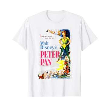 Disney Peter Pan Vintage Cartoon Poster Graphic T-Shirt T-Shirt