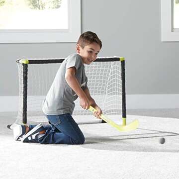 Franklin Sports Knee Hockey Goal Set - Mini Hockey Goals - 2 Goals - Pro Style Top Shelf - Kids Hock...