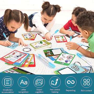 Water Coloring Books for Toddlers, Aqua Painting Book for 18+ Months, Magic Paint Set for 2 3 4 5 Years Old, Alphabet Flash Cards ABC Learning, Road Trip/Airplane Travel/Car Activities Essentials Kids