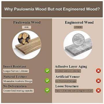 Love-KANKEI Floating Shelves Wall Mounted Set of 2, 17 Inch Rustic Wood Wall Shelves for Storage, Bedroom Living Room Bathroom Kitchen Office and More White