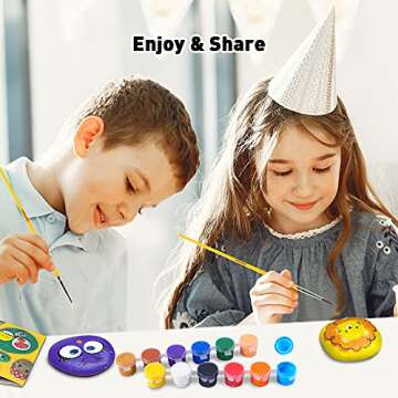 Jar Melo Rock Painting Kits for Kids, Hide & Seek Rock Kits, Arts & Crafts Kits for Kids Age 6-12, Best Gift Art Set, Waterproof Paints