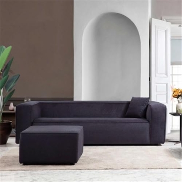 Mid-Century Modern Sofa in French Boucle Fabric