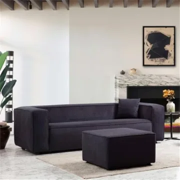 Mid-Century Modern Sofa in French Boucle Fabric