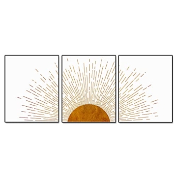 Sun Ray Art Prints Boho Decor Set of 3 Prints Unframed 11x14