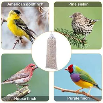Weewooday 6 Pieces Finch Sock Feeder Thistle Socks Bird Feeder Instant Seed Sack for Outdoors Hanging 4.7 x 11 Inch (White)