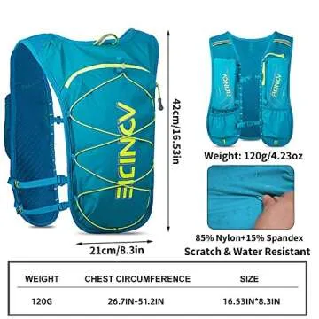 AONIJIE Waterproof and Breathable Running Hydration Vest with 1.5L Bladder, 4.23oz Lightweight Hydra...