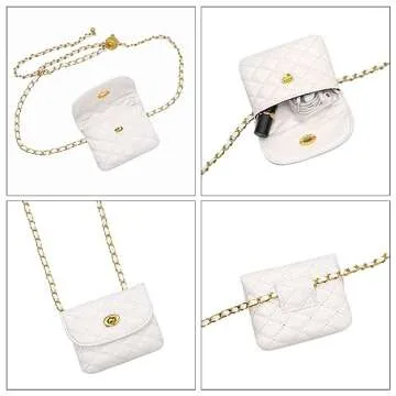 Chic YAMEIZE PU Leather Chain Bag for Women - Versatile Fanny Pack