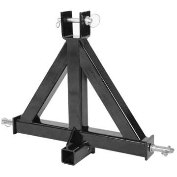 3 Point 2" Receiver Trailer Hitch Category 1Tractor Tow Drawbar Pull Black Heavy Duty