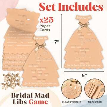 STOFINITY Funny Bridal Shower Games - Bridal Mad Libs for 25 Guests