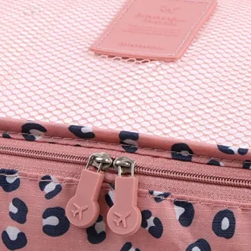 Mossio 7-Pack Pink Leopard Luggage Cubes Travel Organizers