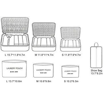 Mossio 7-Pack Pink Leopard Luggage Cubes Travel Organizers