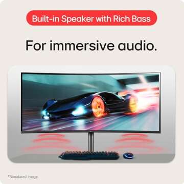 LG 40WP95C-W 40” UltraWide Curved WUHD (5120 x 2160) 5K2K Nano IPS Computer Monitor, DCI-P3 98% (Typ.) HDR10, Thunderbolt 4 w/ 96W PD, 3-Side Virtually Borderless Design Tilt/Height/Swivel Stand,Black