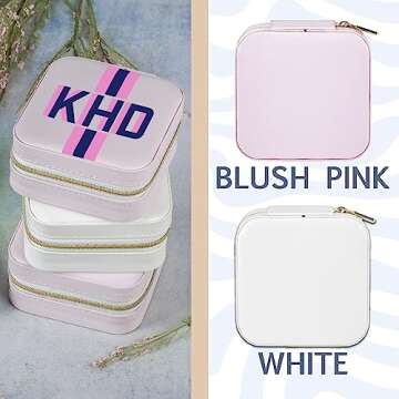Personalized Leather Travel Jewelry Box for Her